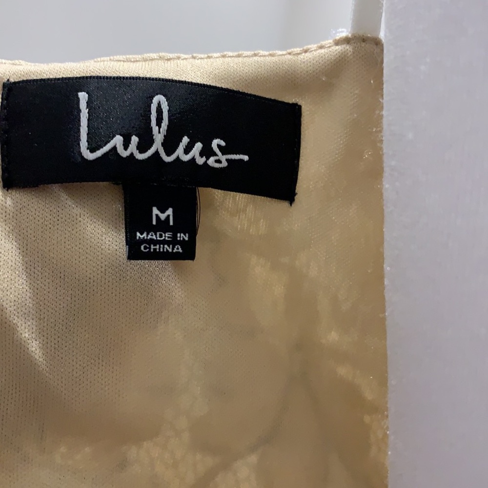 NWT Lulus Delicate Darling Beige Lace Dress - Picture 9 of 10